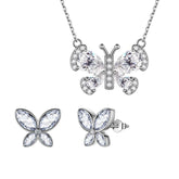 Butterfly Birthstone April Diamond Jewelry Set 3PCS - Jewelry Set - Aurora Tears